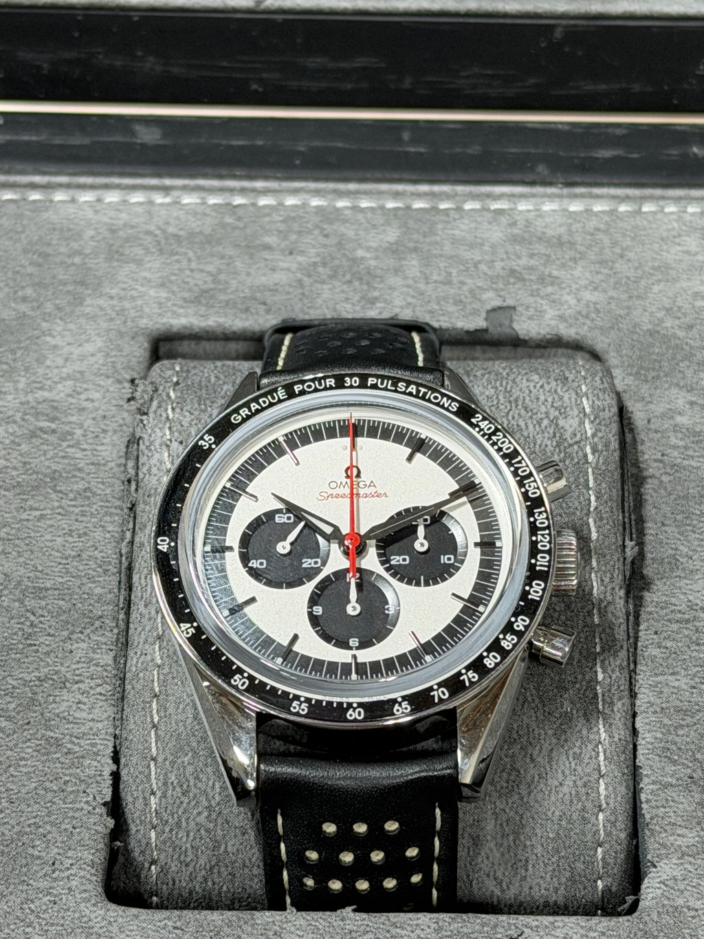 OMEGA Speedmaster Moonwatch Professional White Dial Black Leather Strap Watch 42mm - O31032425004002