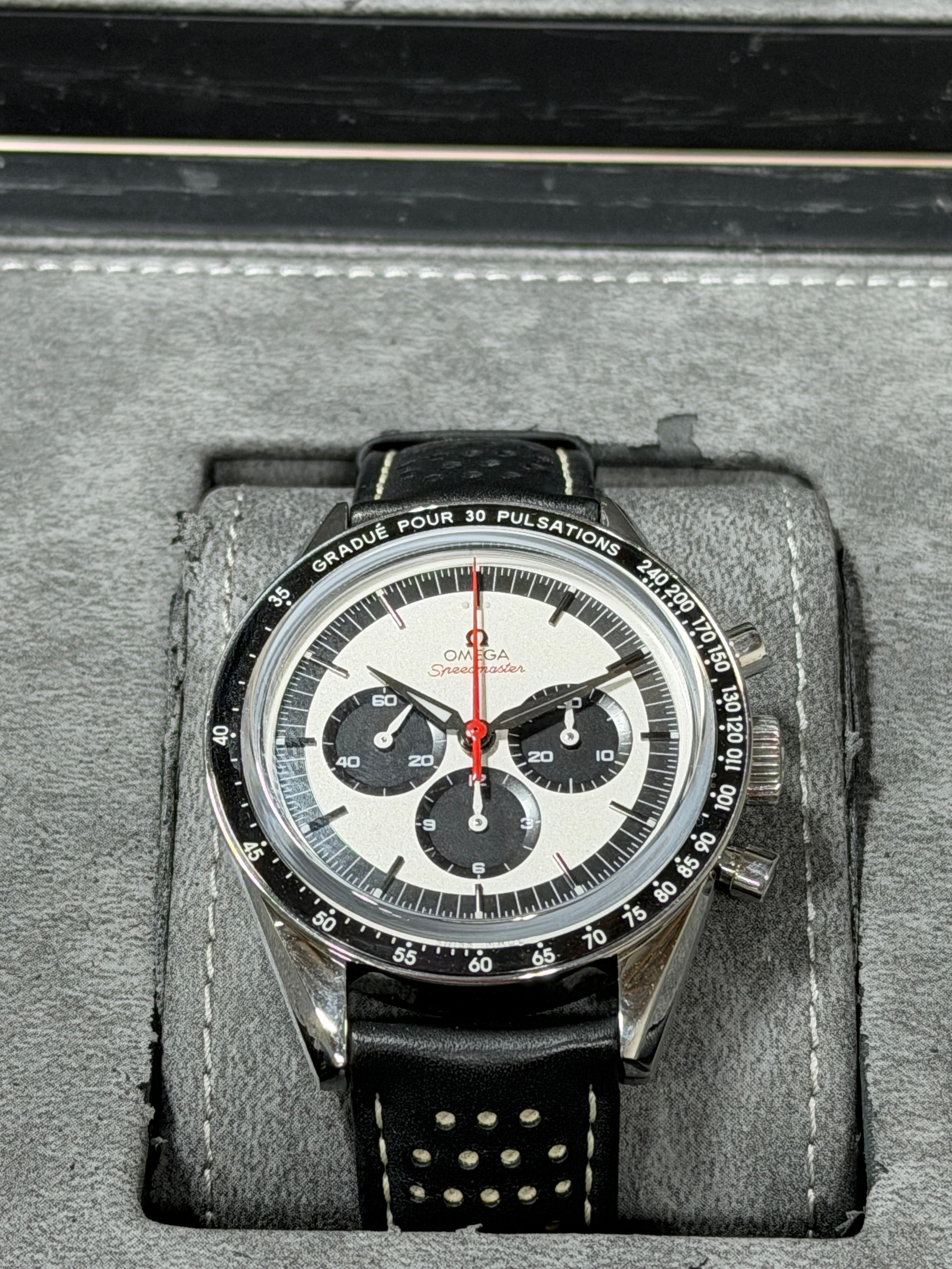 OMEGA Speedmaster Moonwatch Professional White Dial Black Leather Strap Watch 42mm - O31032425004002