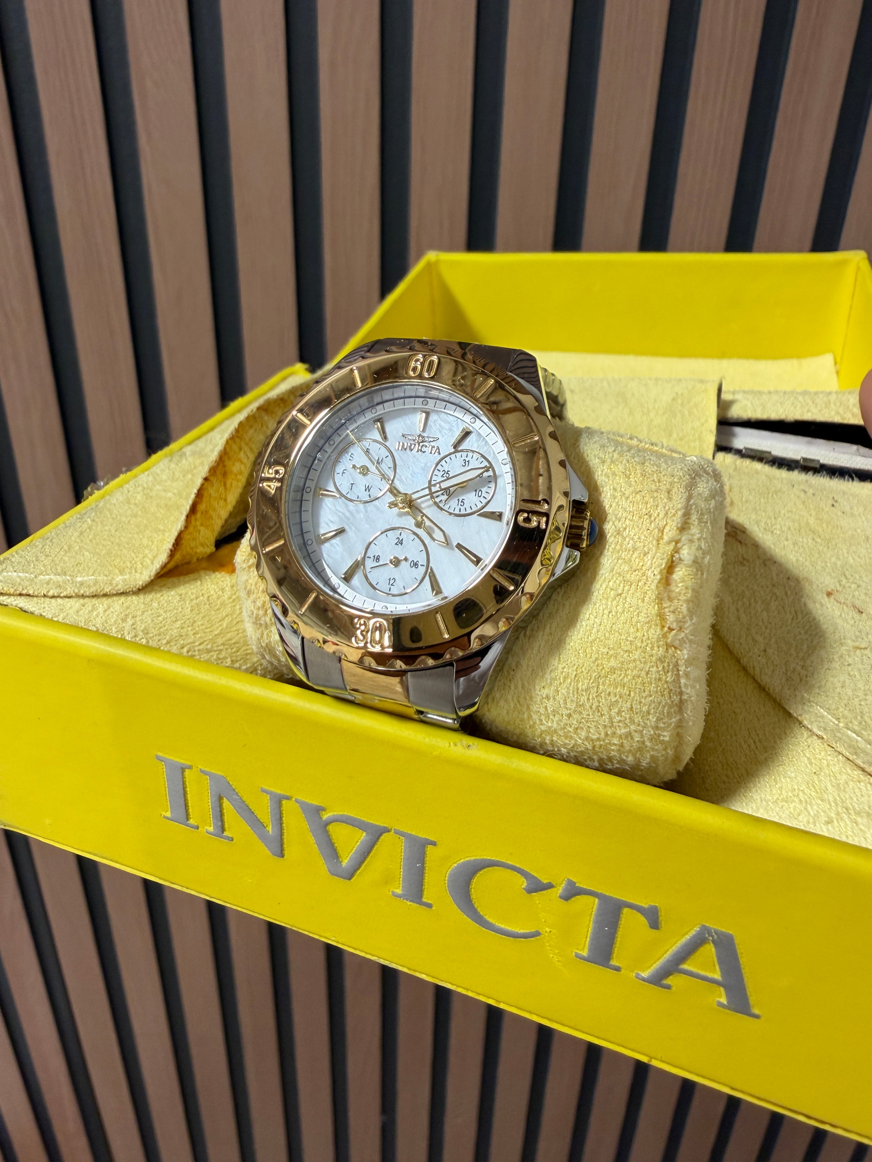 Invicta Women's Watch Angel 29110 Quartz Mother of Pearl Dial Two Tone Steel