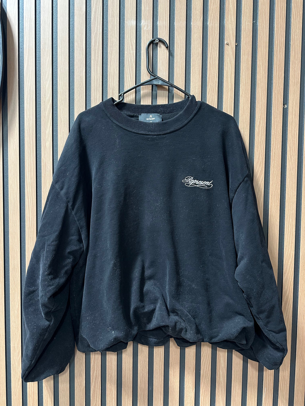 Represent Dual Layer Script Sweater in Jet Black sz M