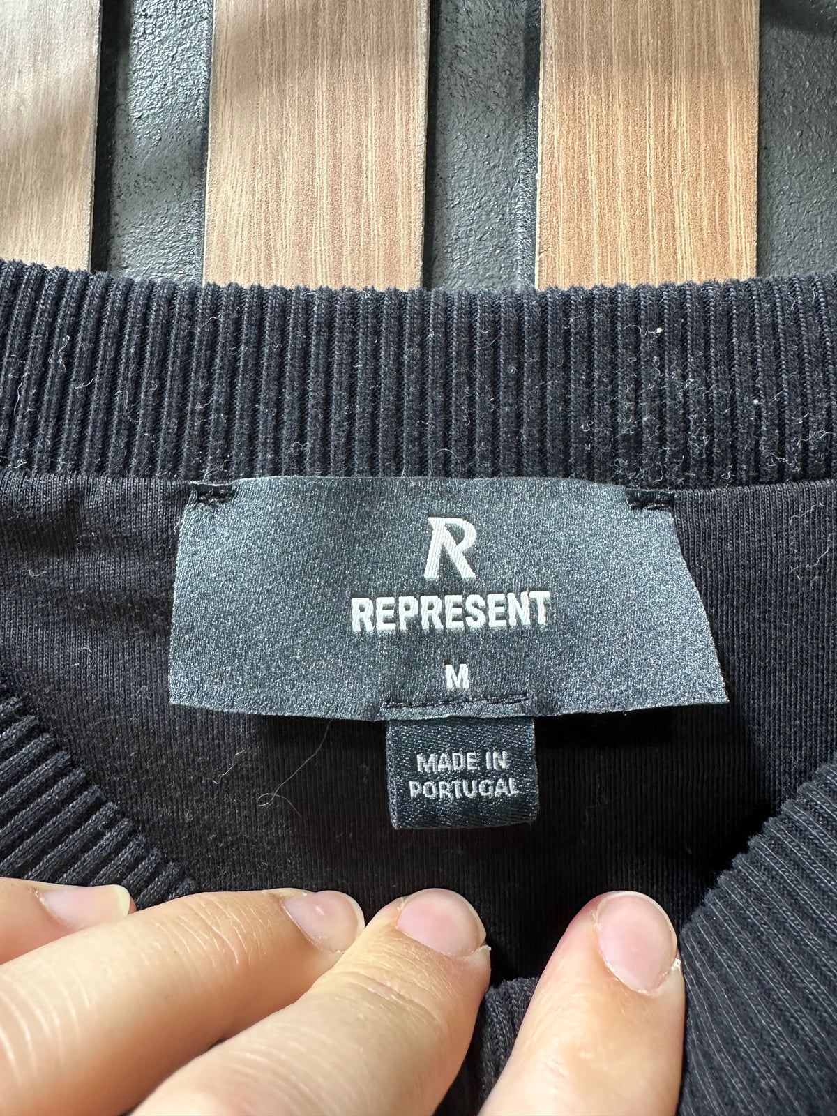 Represent Dual Layer Script Sweater in Jet Black sz M