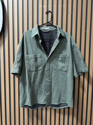 Zara short-sleeve button-up shirt men's sz L