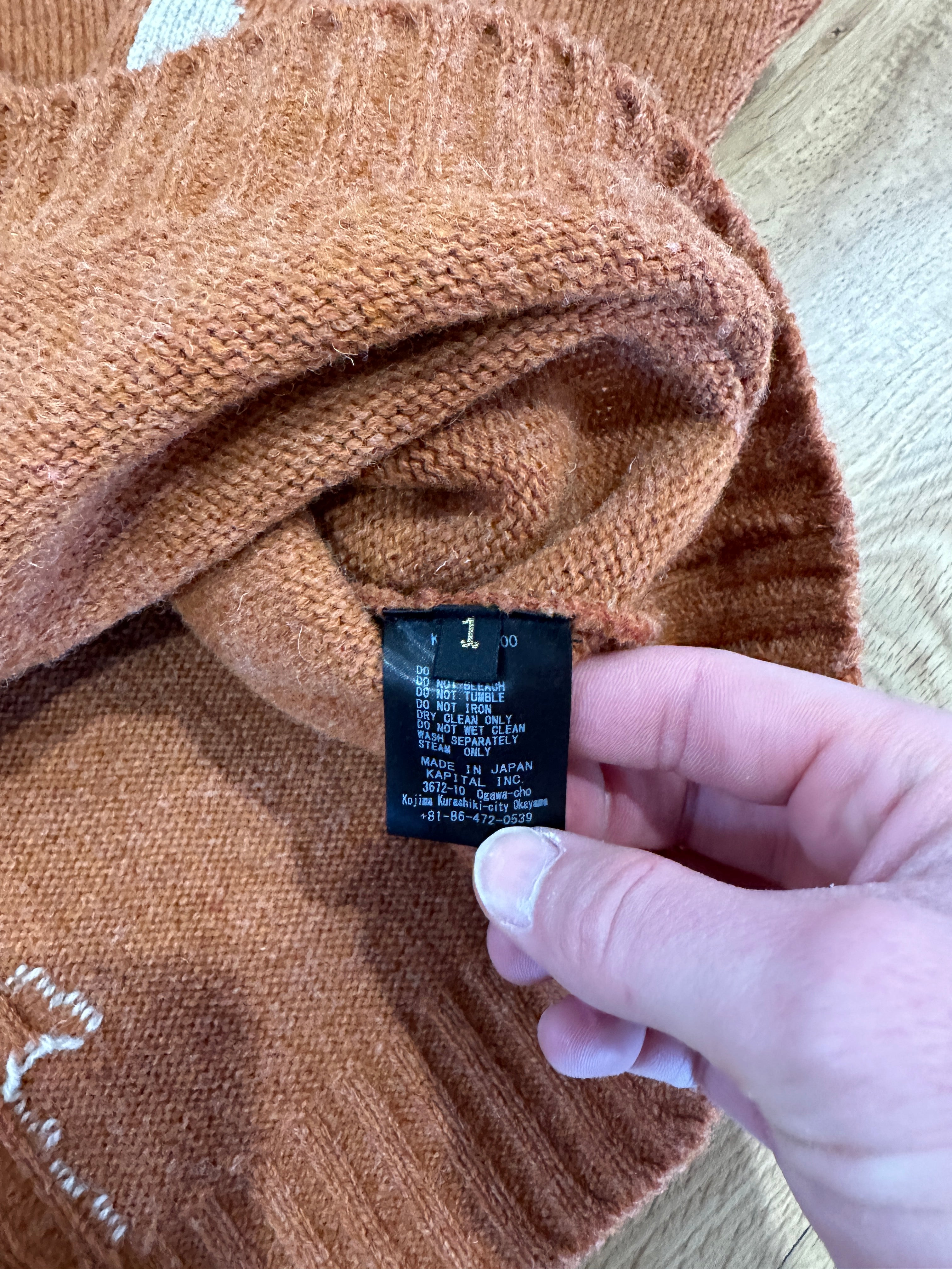 KAPITAL Intarsia Wool Sweater Sz 1 (L)