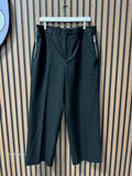 Zara black wide leg trousers with side zippers men's sz USA 32