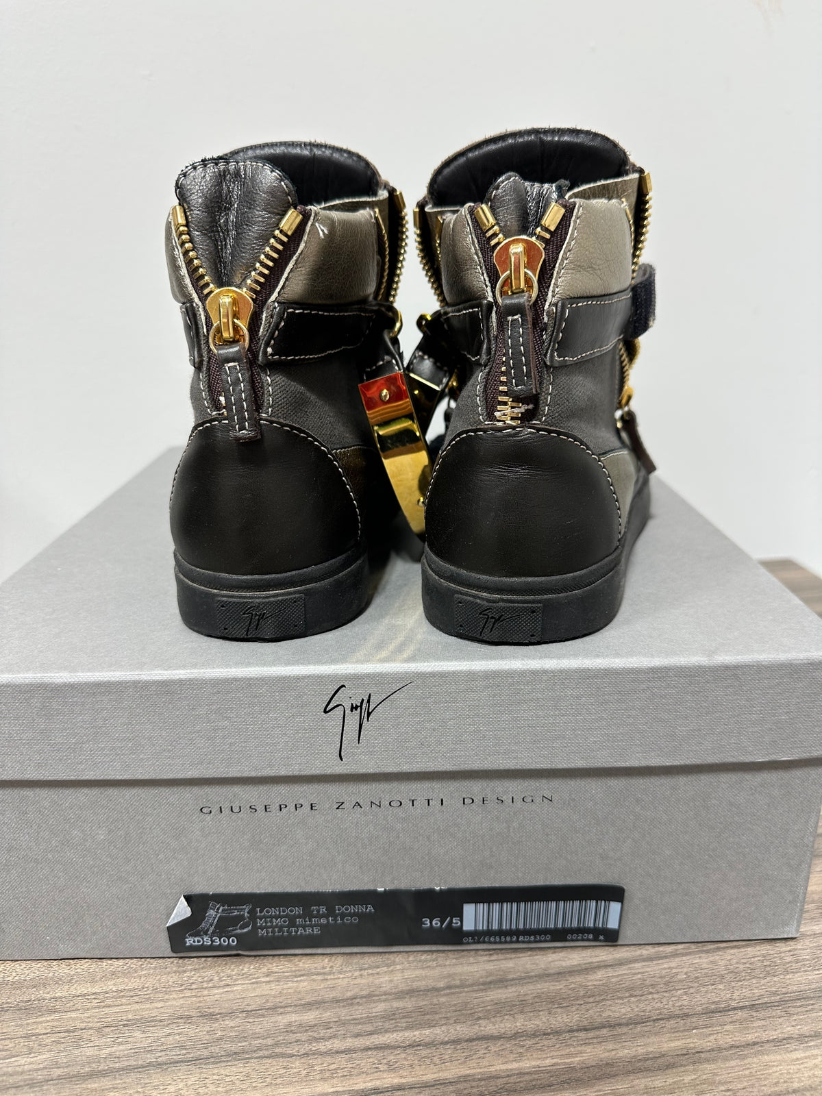 Giuseppe Zanotti Camo High Top Dual Zip Sneakers EU 36.5/US 6.5