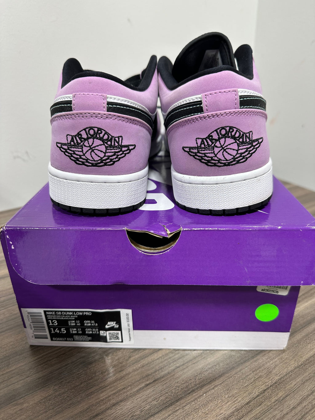 Air Jordan 1 Low SE 'Violet Shock' sneakers sz 13