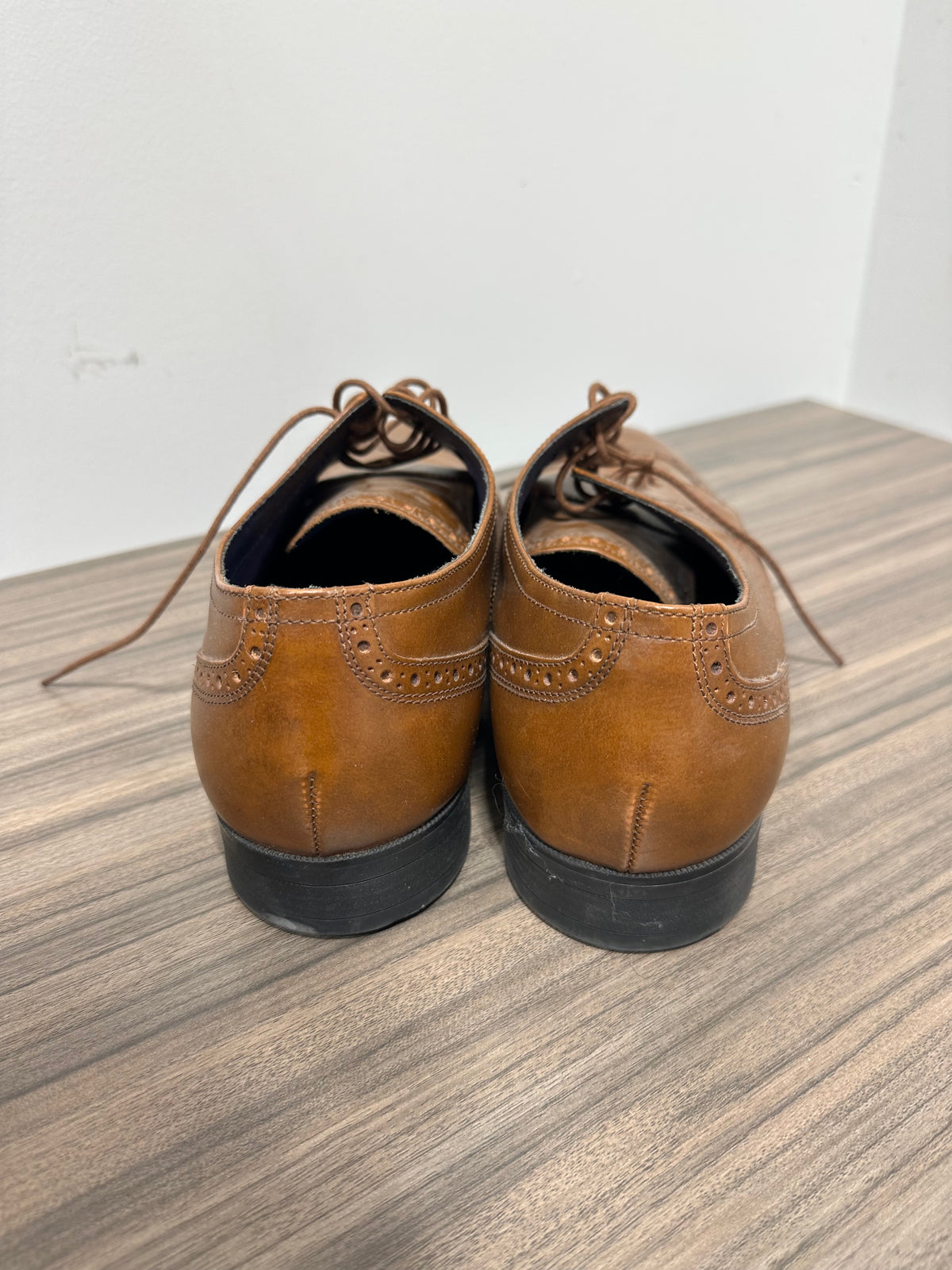 Cole Haan Grand Os Wingtip Oxford brown leather dress shoes sz 12