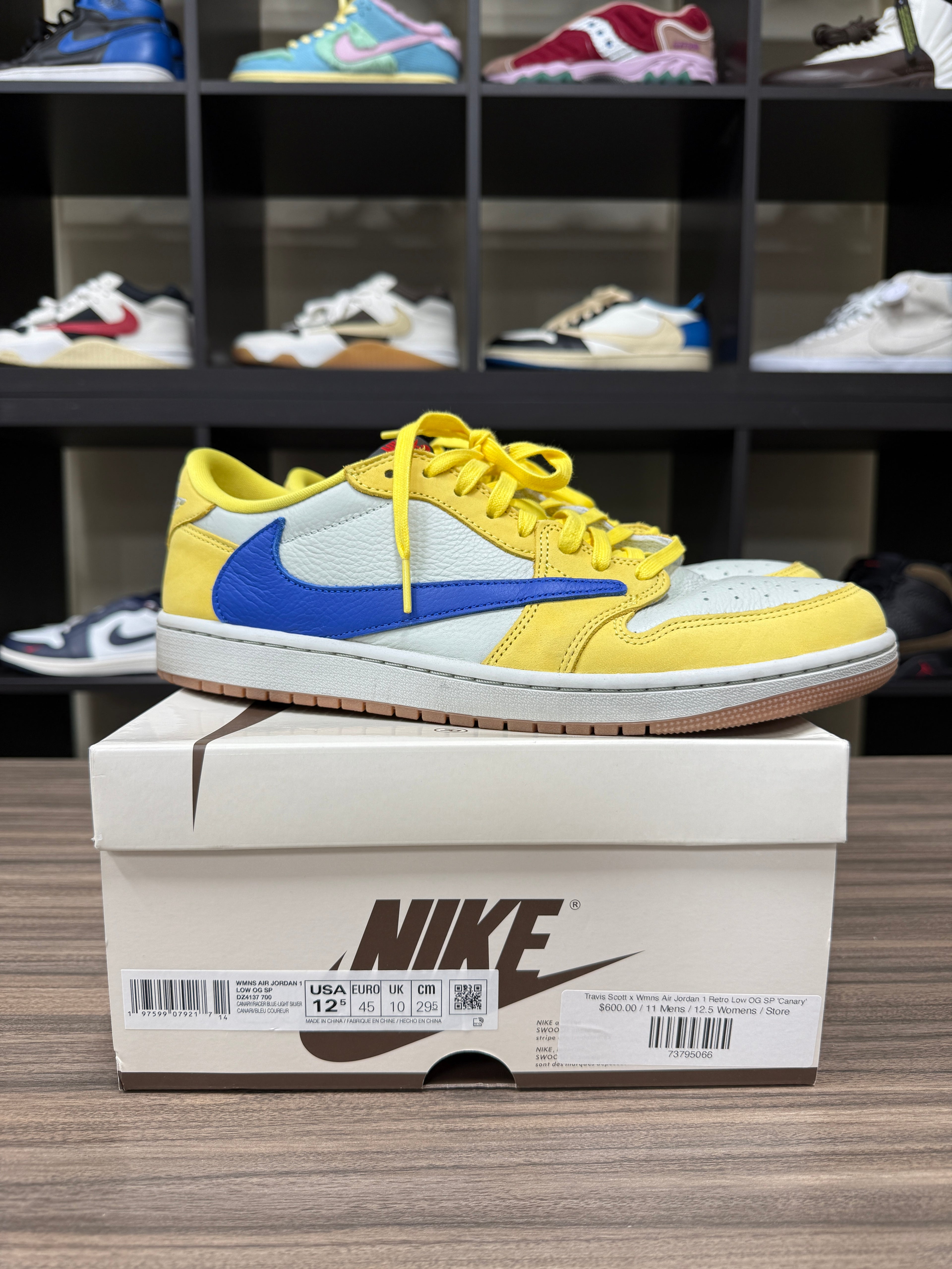 Travis Scott Wmns Jordan 1 Low Canary Mens 11/W12.5