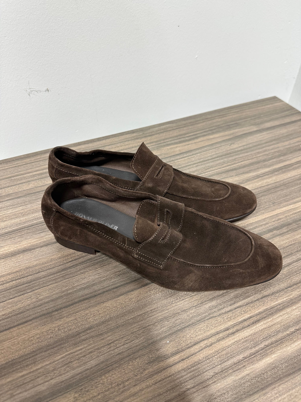 Donald Pliner suede penny loafers men's sz 8