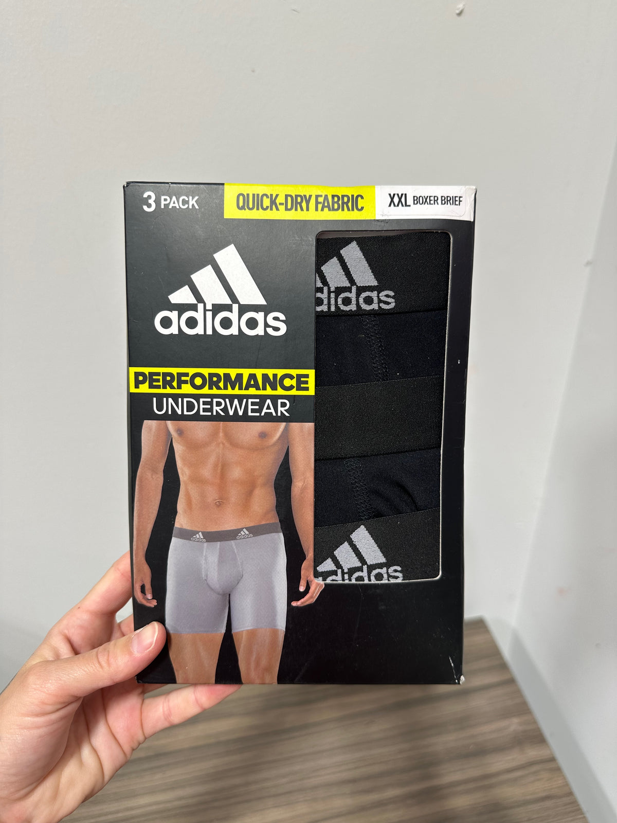 NEW adidas Men's Performance Quick-Dry Boxer Brief 3-Pack sz 2XL