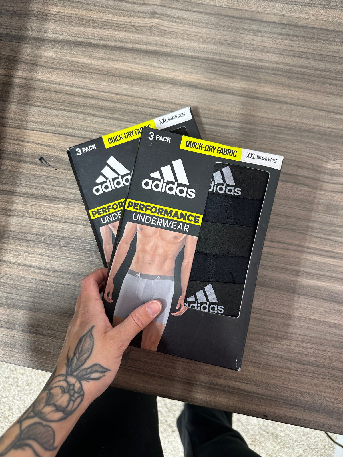 NEW adidas Men's Performance Quick-Dry Boxer Brief 3-Pack sz 2XL
