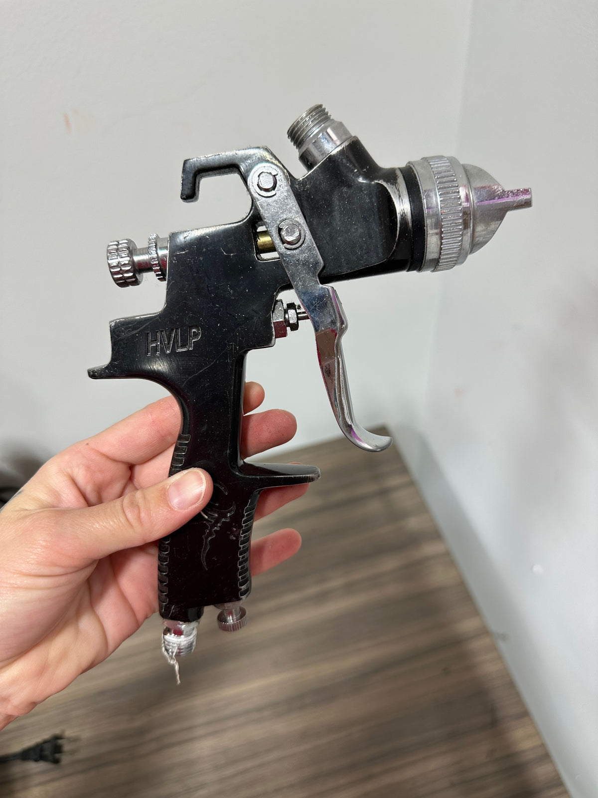 Black HVLP spray paint gun