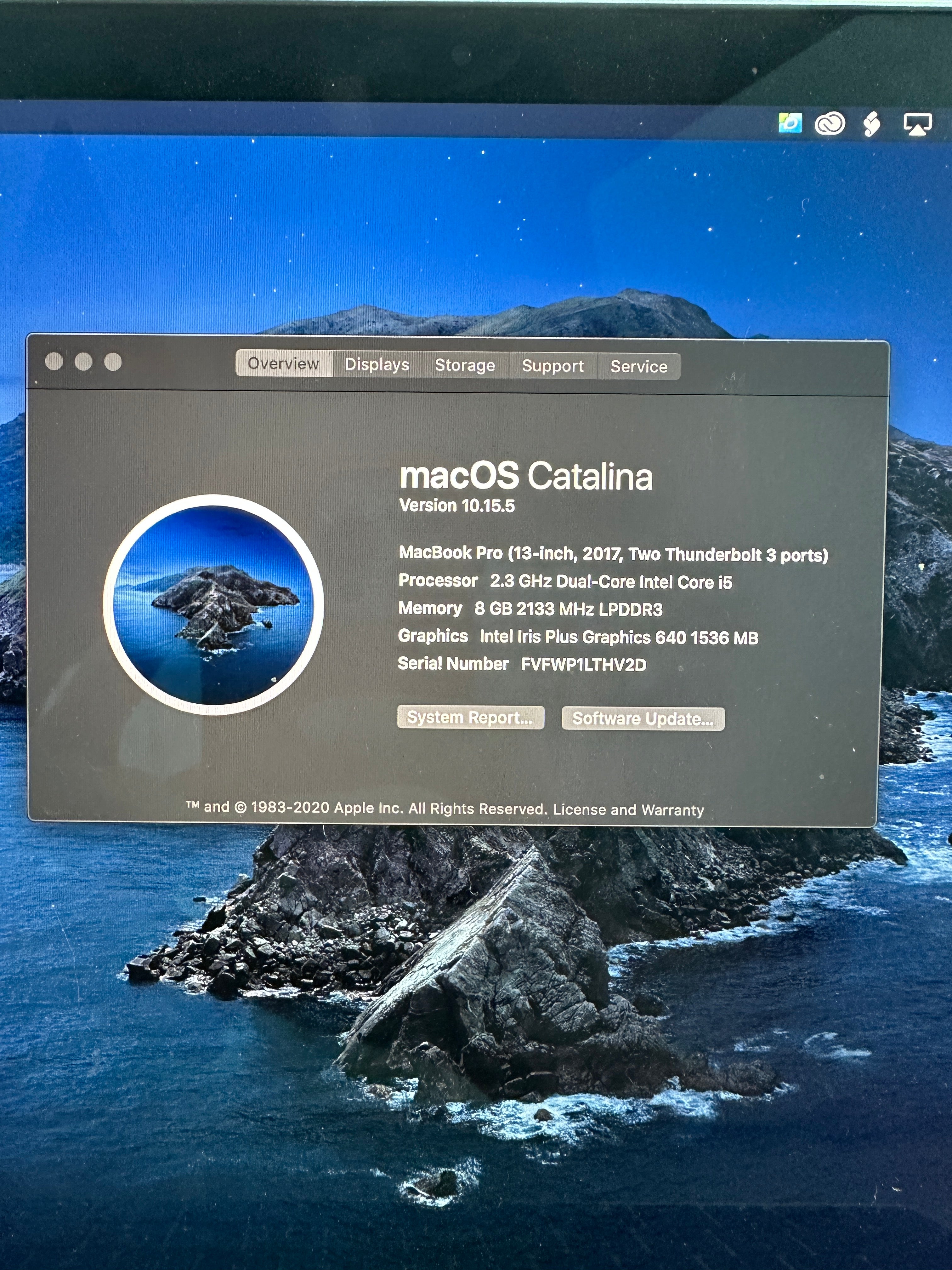2017 MacBook Pro (13-Inch) 2.3 dual Core Intel i5