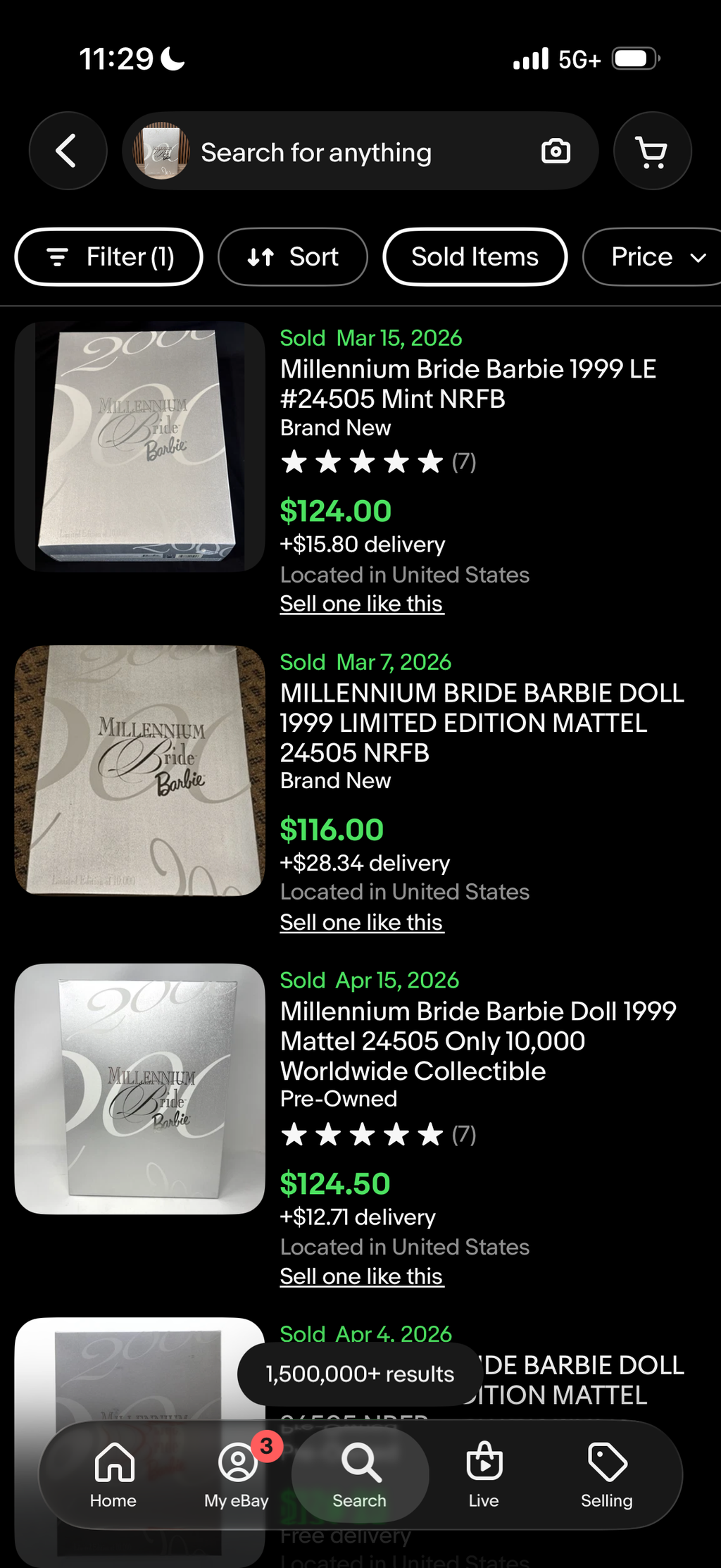 2000 Millennium Bride Barbie Limited To 10000