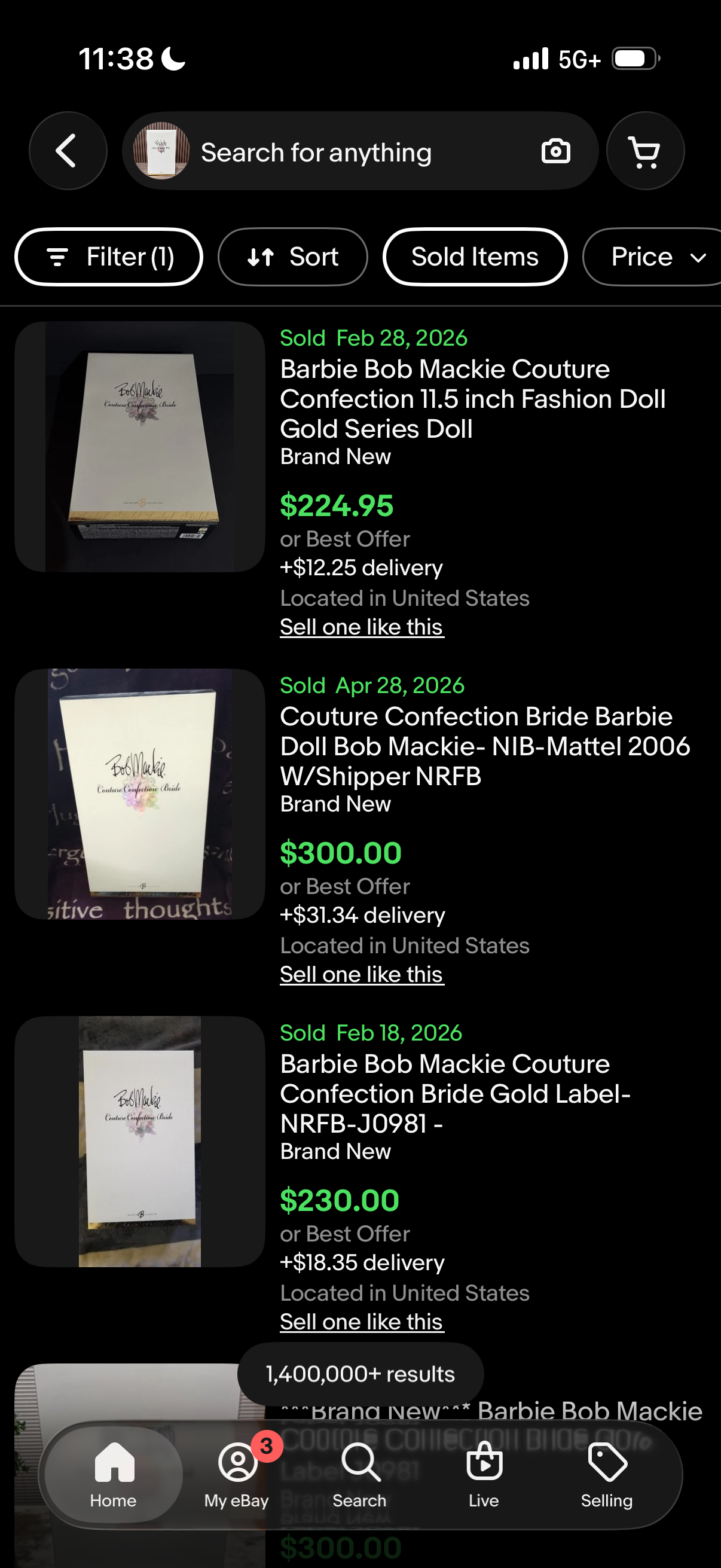 Couture Confection Bride Barbie Doll Limited Edition Gold Label by Bob Mackie
