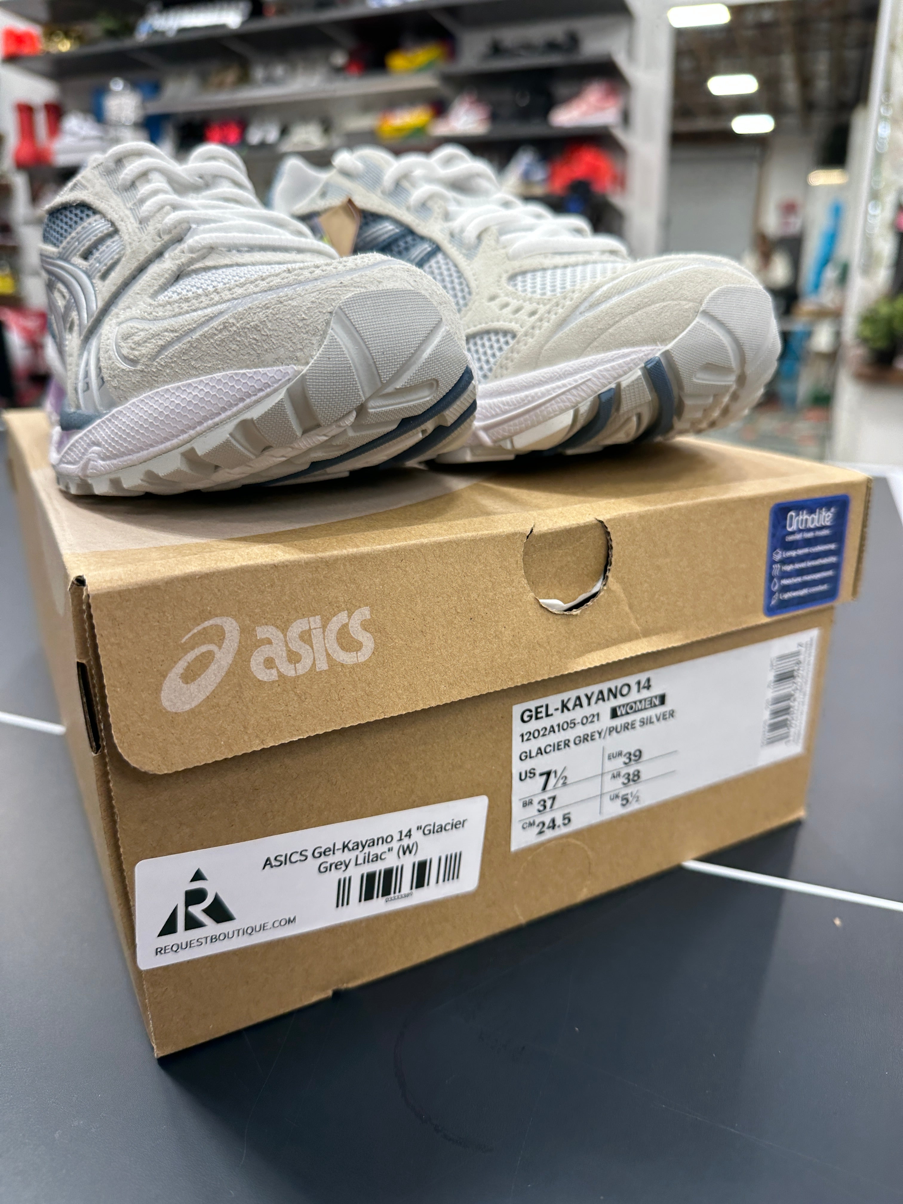 ASICS Gel-Kayano 14 Glacier Grey Lilac Sz W7.6
