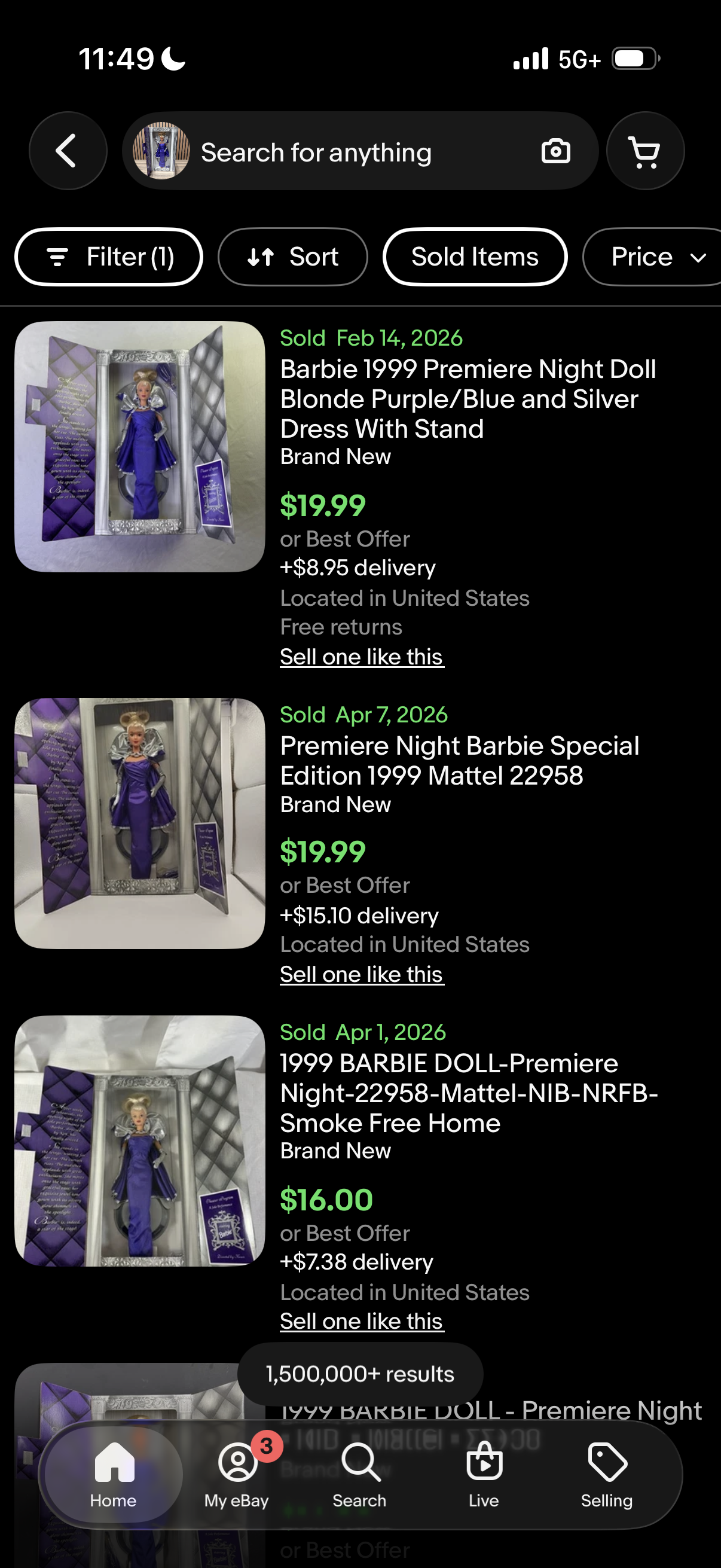Barbie Special Edition Premiere Night 22958 Theater Barbie Doll 1999
