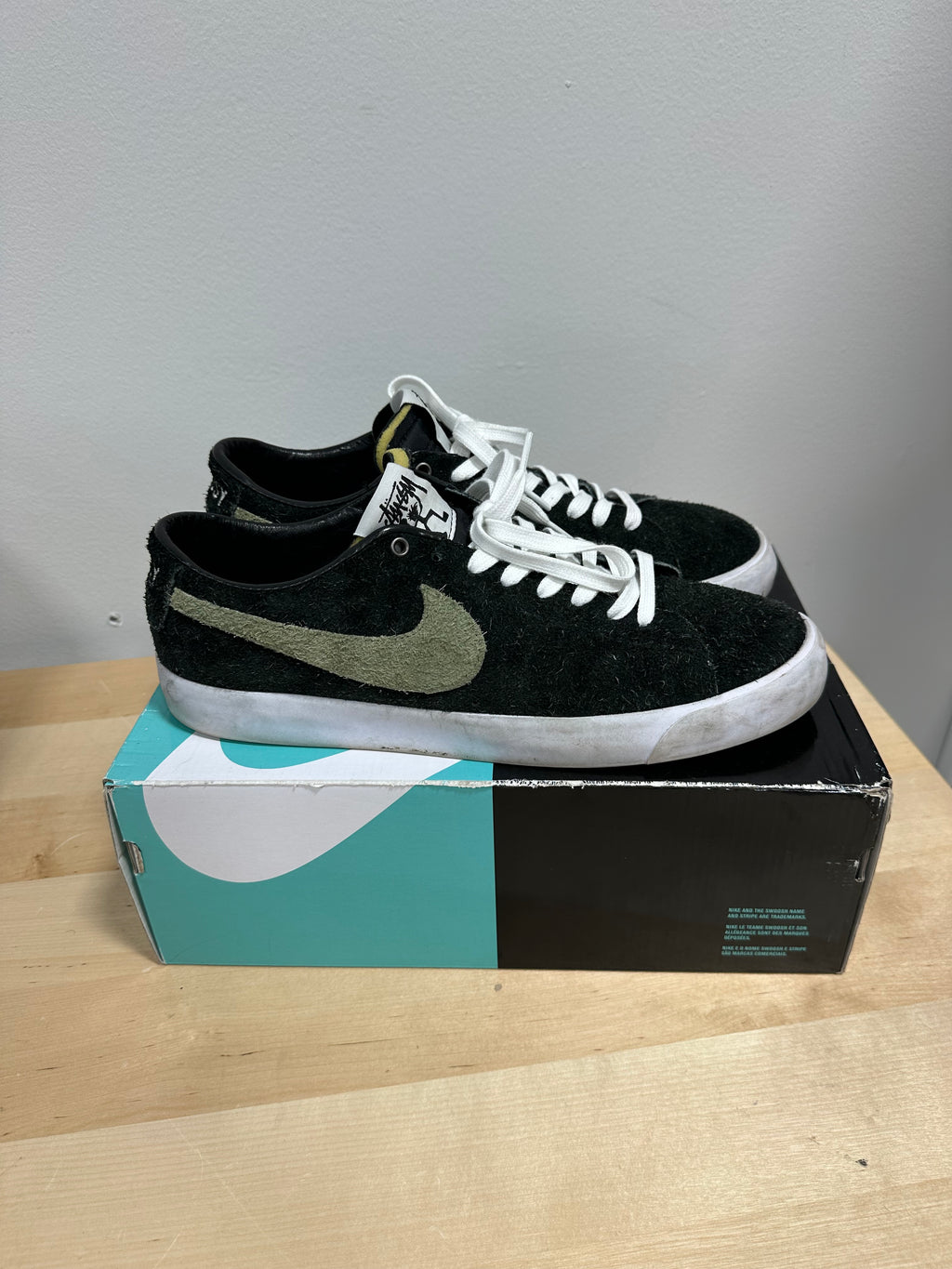 Nike SB x Stüssy Zoom Blazer Low QS "Palm Green" - Size Men's 12 (With Original Box)
