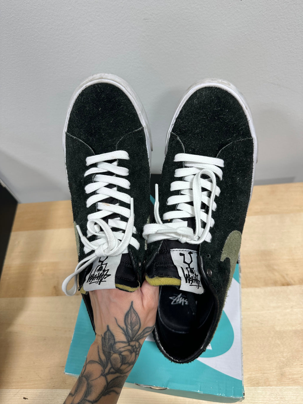 Nike SB x Stüssy Zoom Blazer Low QS "Palm Green" - Size Men's 12 (With Original Box)