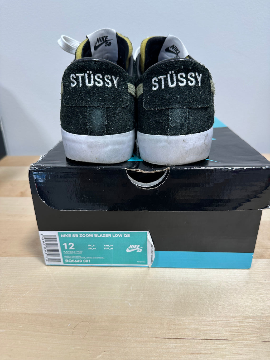 Nike SB x Stüssy Zoom Blazer Low QS "Palm Green" - Size Men's 12 (With Original Box)