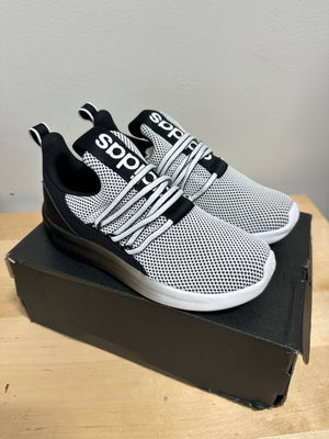 NEW Adidas Youth Lite Racer Adapt 7.0 K Slip-On Running Shoes - Knit Black/White - Size 3 (With Original Box)