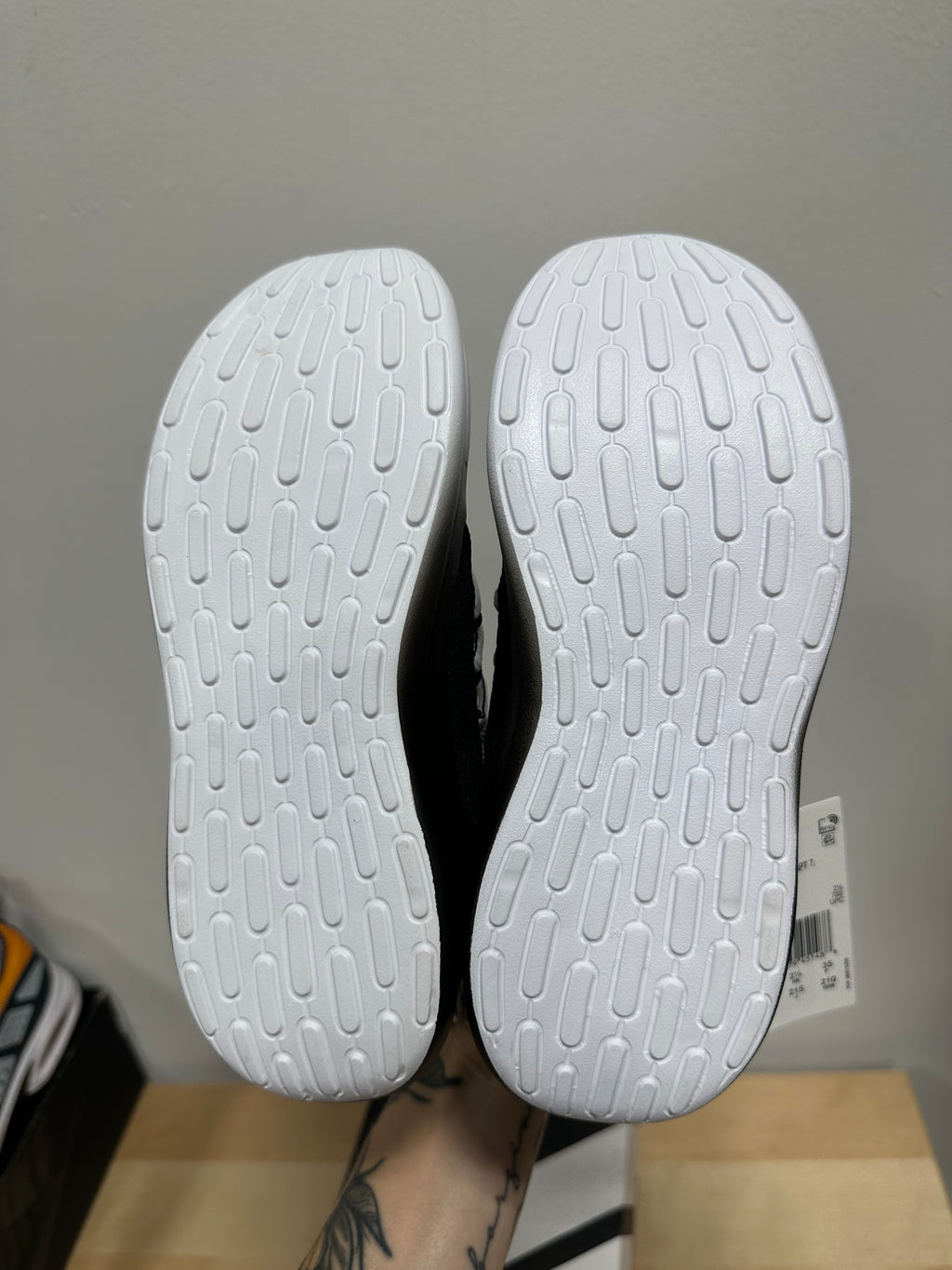 NEW Adidas Youth Lite Racer Adapt 7.0 K Slip-On Running Shoes - Knit Black/White - Size 3 (With Original Box)
