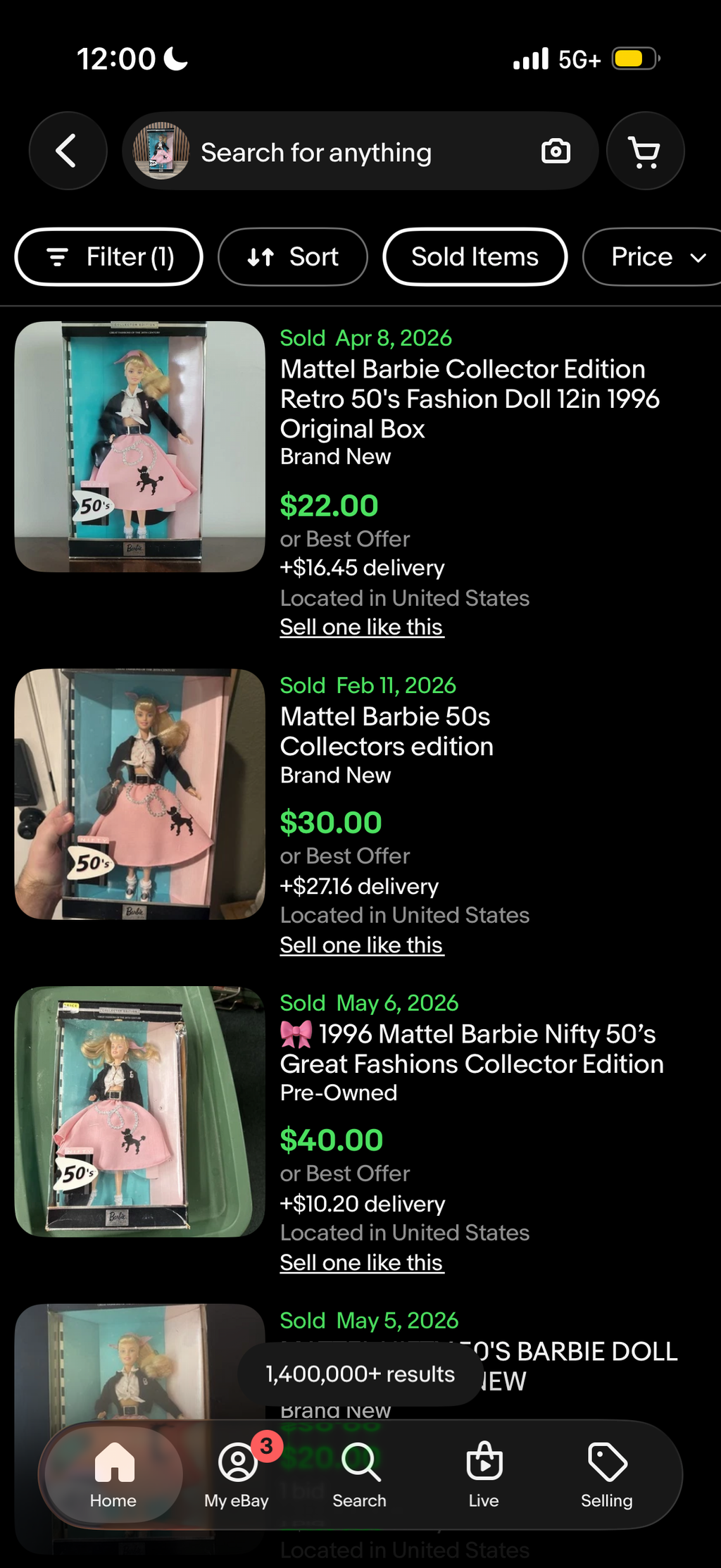 Barbie 2000 Nifty 50’s NRFB Collector Edition