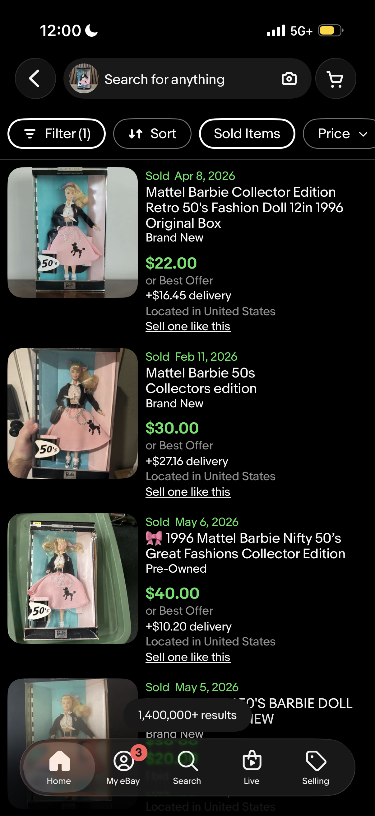 Barbie 2000 Nifty 50’s NRFB Collector Edition