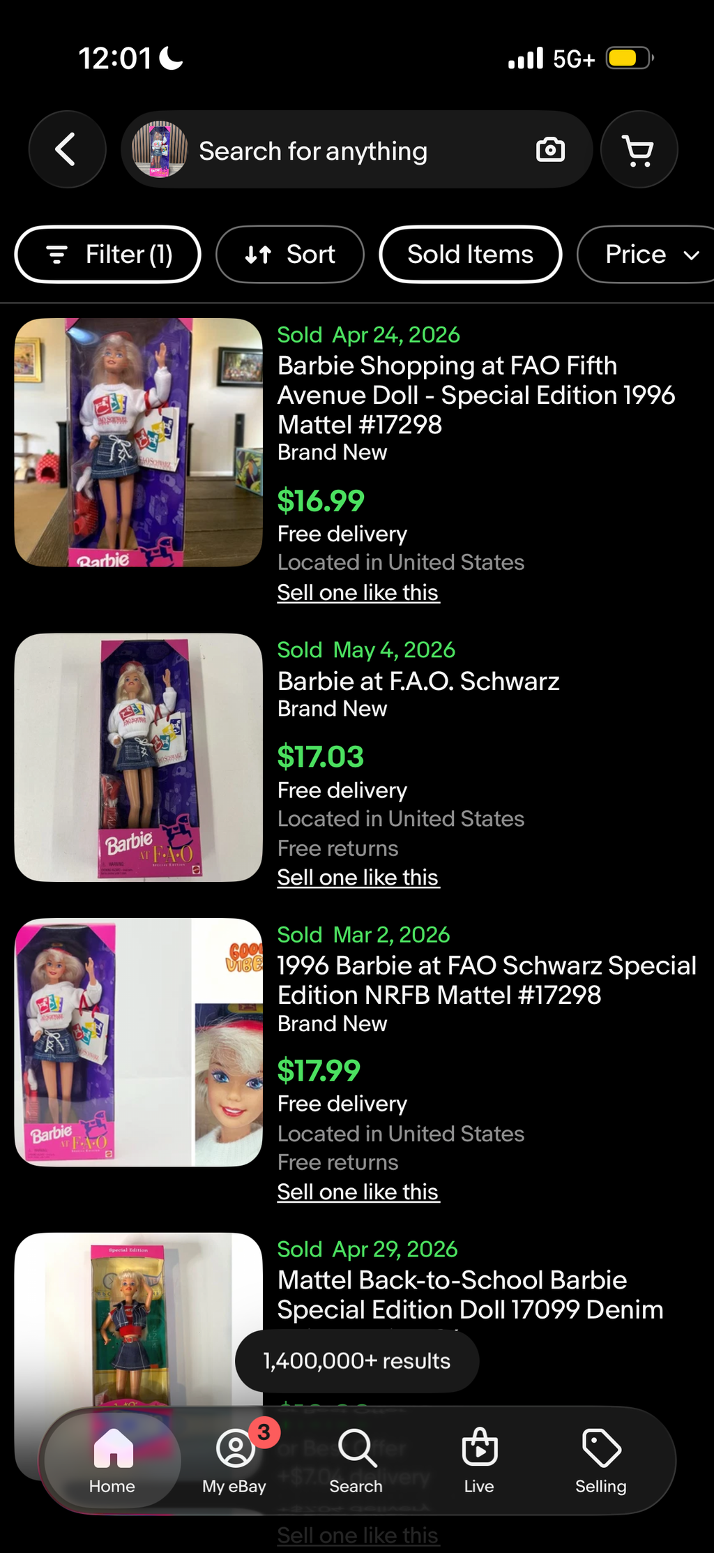 Barbie Shopping at FAO Fifth Avenue Doll Special Edition 1996 Mattel #17298