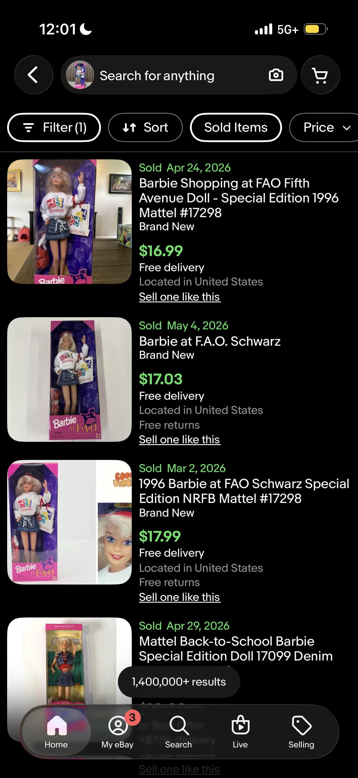 Barbie Shopping at FAO Fifth Avenue Doll Special Edition 1996 Mattel #17298