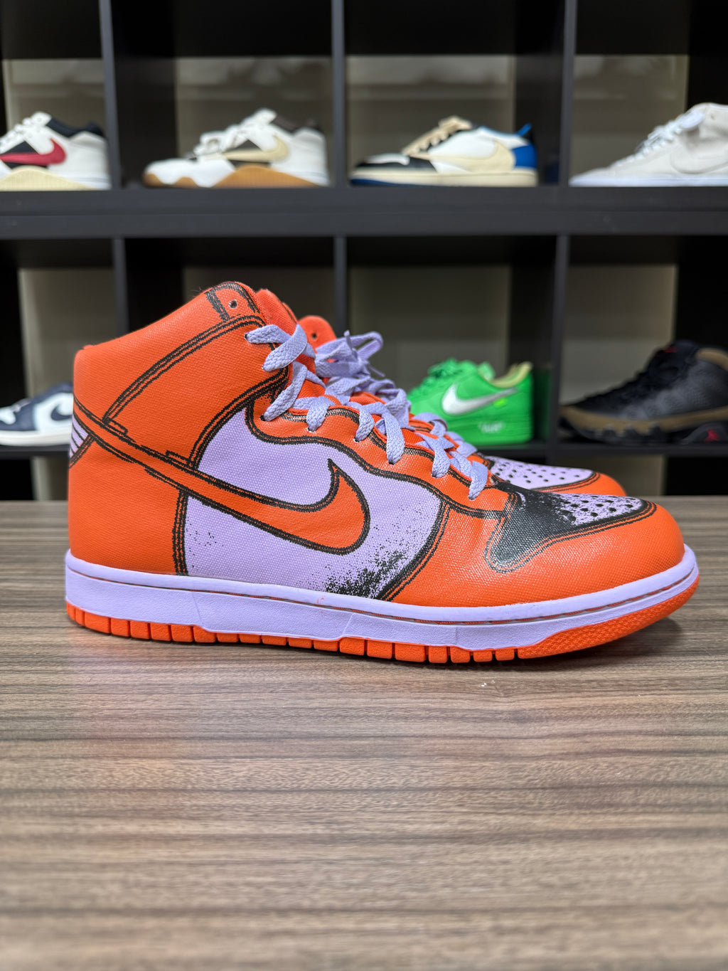 Nike Dunk High 1 Piece Premium Lilac Ice Deep Orange Sz 10.5 NO BOX