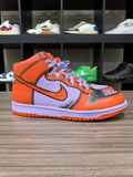 Nike Dunk High 1 Piece Premium Lilac Ice Deep Orange Sz 10.5 NO BOX
