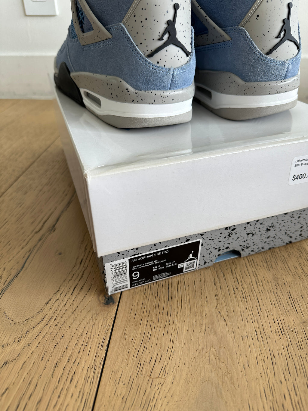 Jordan 4 Retro University Blue sz 9