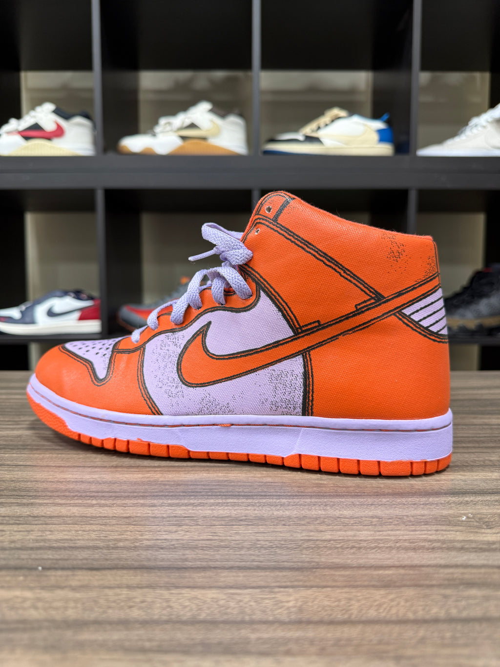 Nike Dunk High 1 Piece Premium Lilac Ice Deep Orange Sz 10.5 NO BOX