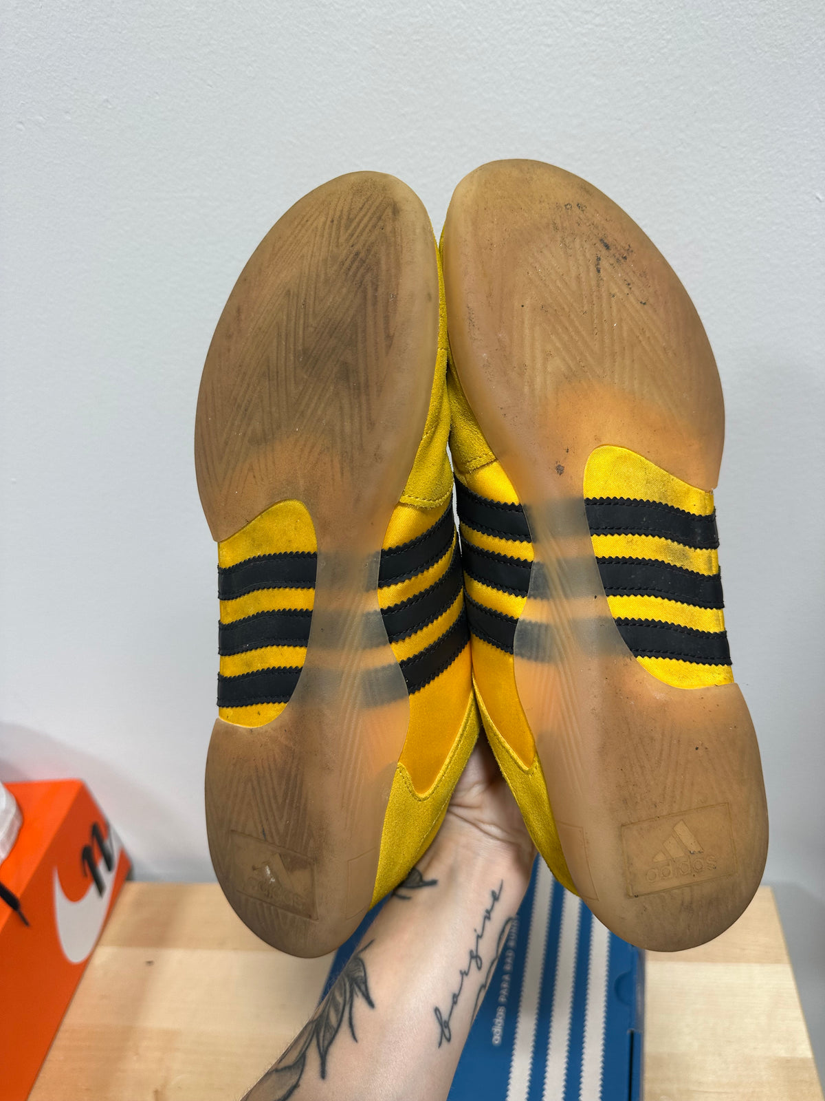 adidas Originals x Bad Bunny Ballerina "Bold Gold" Yellow - Men's 12 / Women's 13 - JQ9230 (With Box)