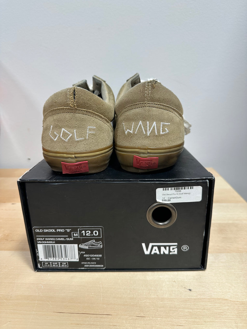 2013 Vans Syndicate x Golf Wang Old Skool Pro "S" Camel/Gum - Men's Size 12 (With OG Box)