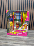 1998 Mattel #20333 GIGGLES 'N SWING Barbie & Kelly Play Set NRFB New Slide/Swing