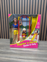 Load image into Gallery viewer, 1998 Mattel #20333 GIGGLES 'N SWING Barbie &amp; Kelly Play Set NRFB New Slide/Swing
