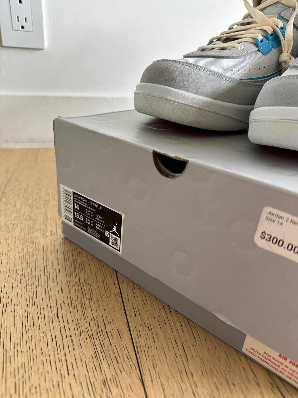 Jordan 2 Retro SP Union Grey Fog Sz 14