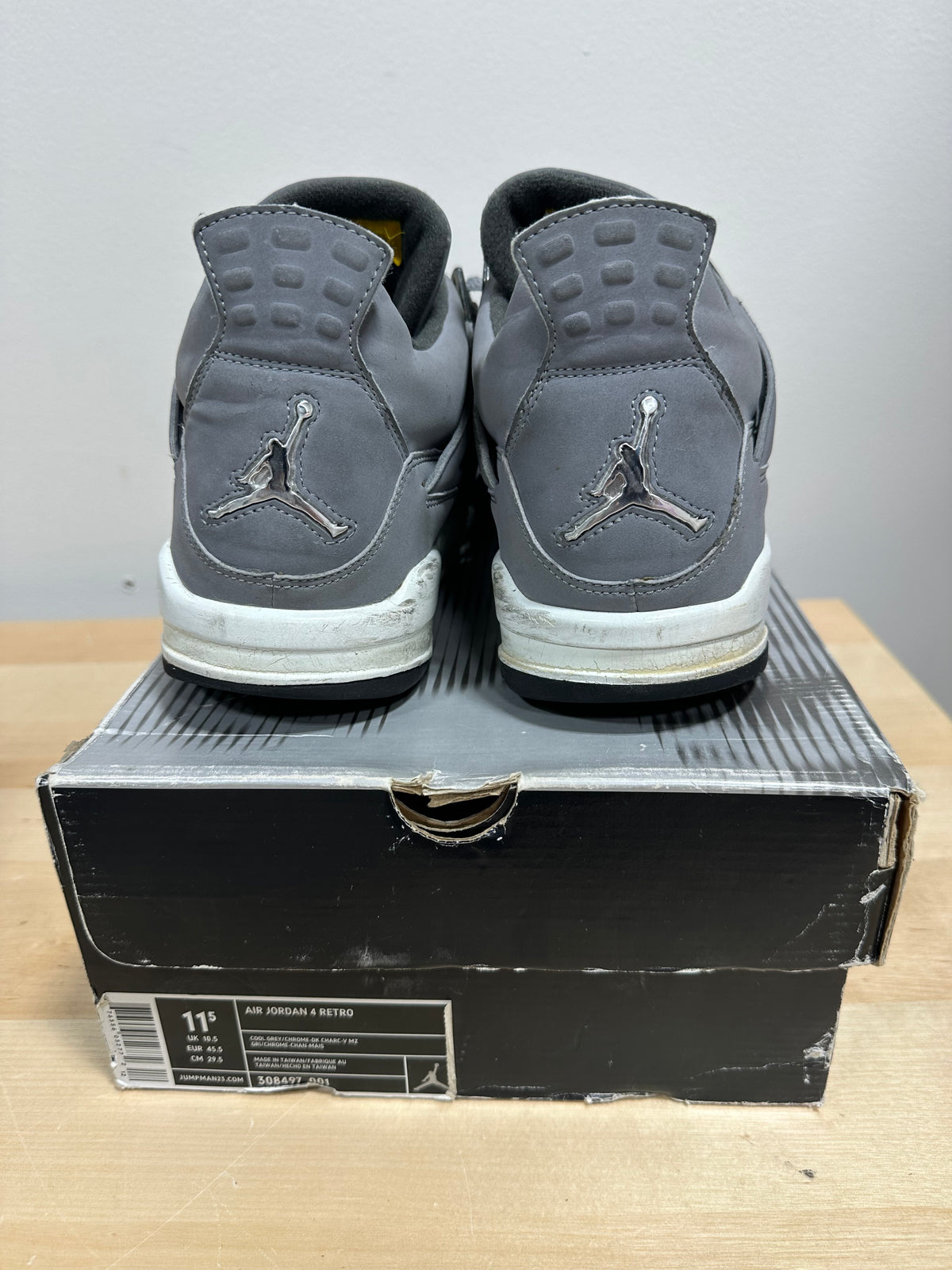 Vintage 2004 Air Jordan 4 Retro "Cool Grey" - Men's Size 11.5 - 308497-001 (With OG Box)