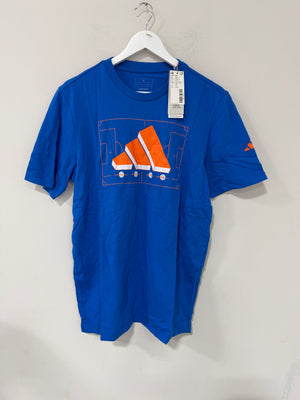 Adidas Soccer Graphic T-shirt Mens Sz Medium Blue/Orange