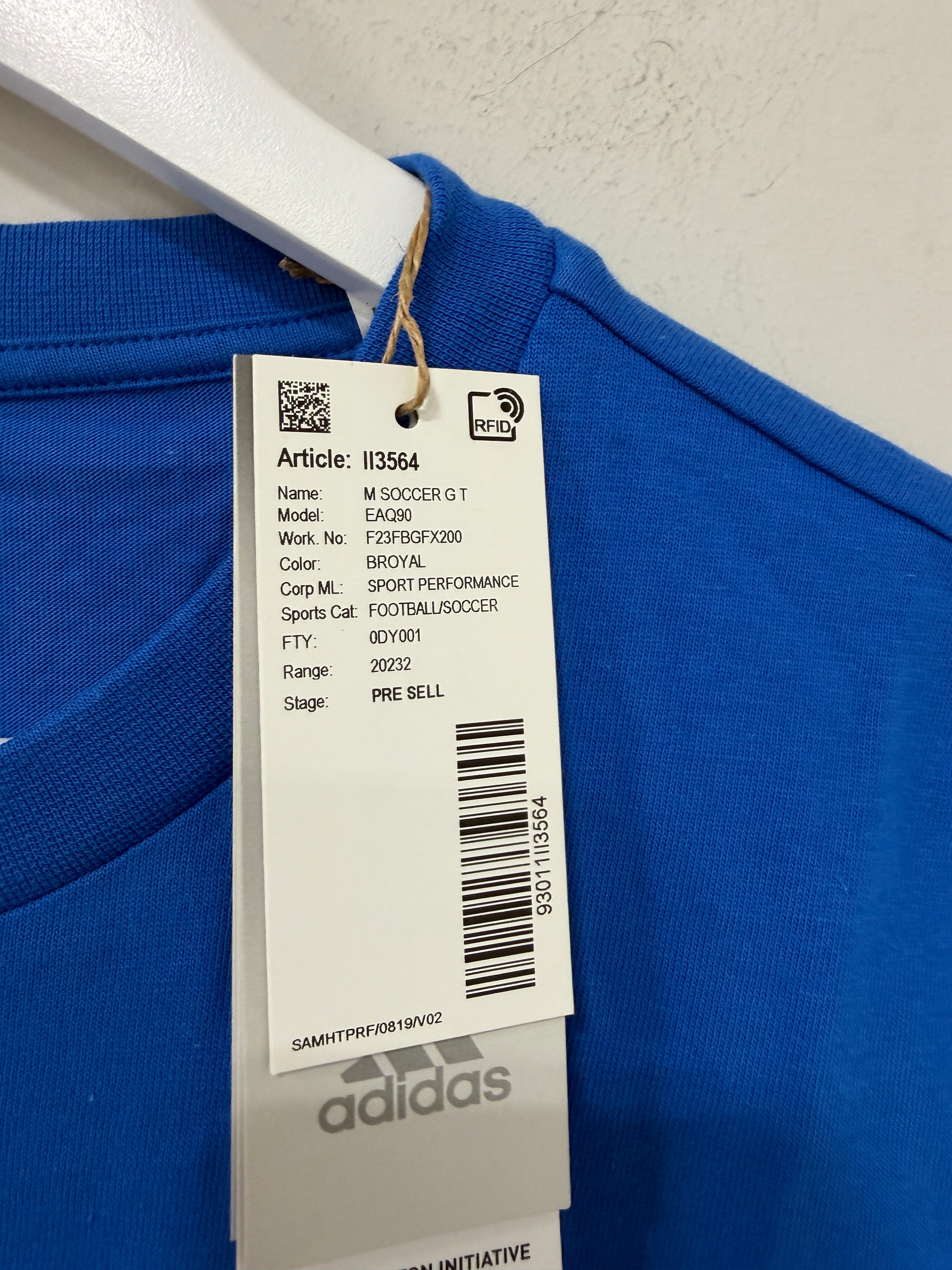 Adidas Soccer Graphic T-shirt Mens Sz Medium Blue/Orange