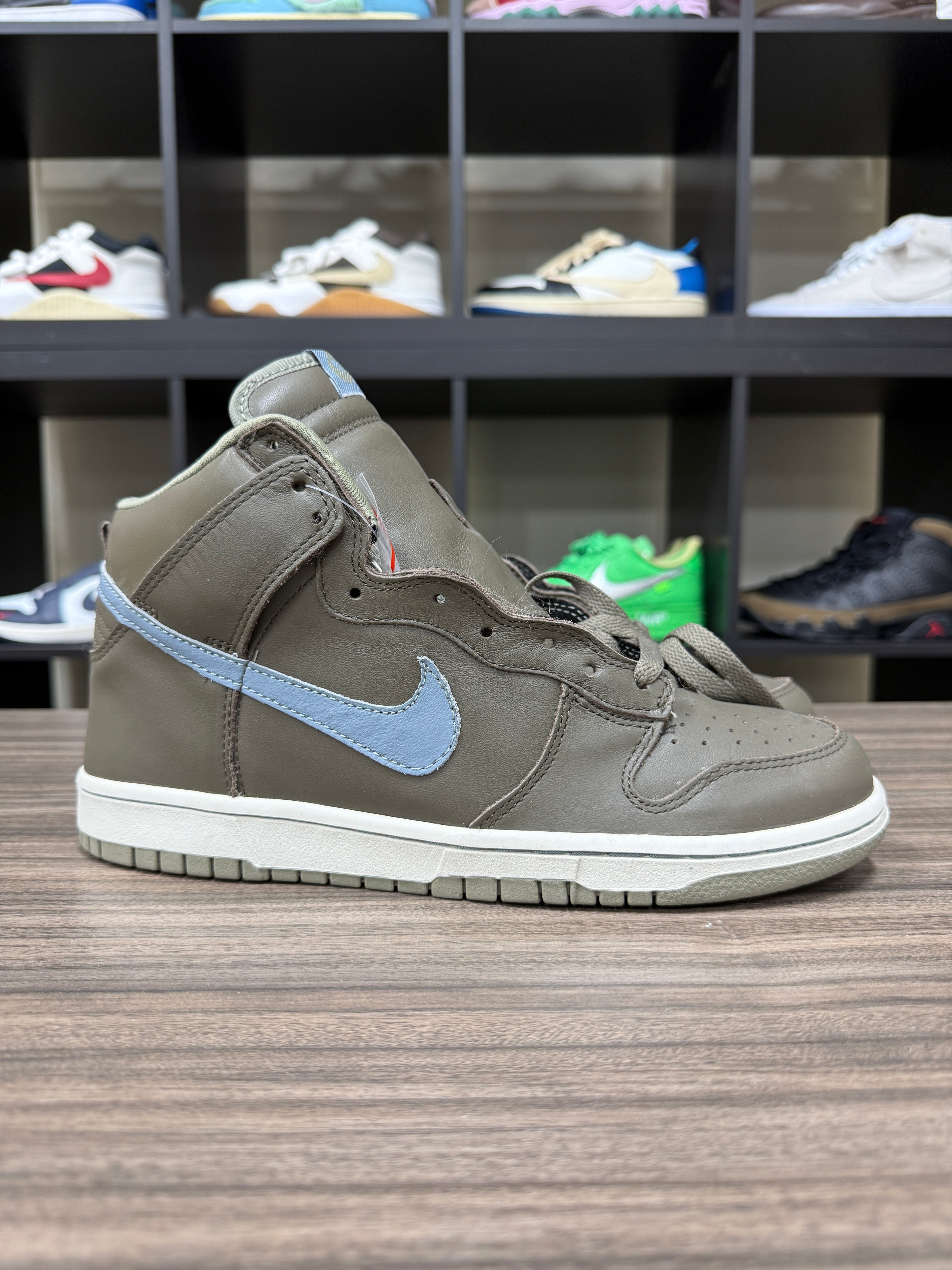 2003 Nike Dunk High Hi Grey Dark Smoke Olive Sz 10.5/W12