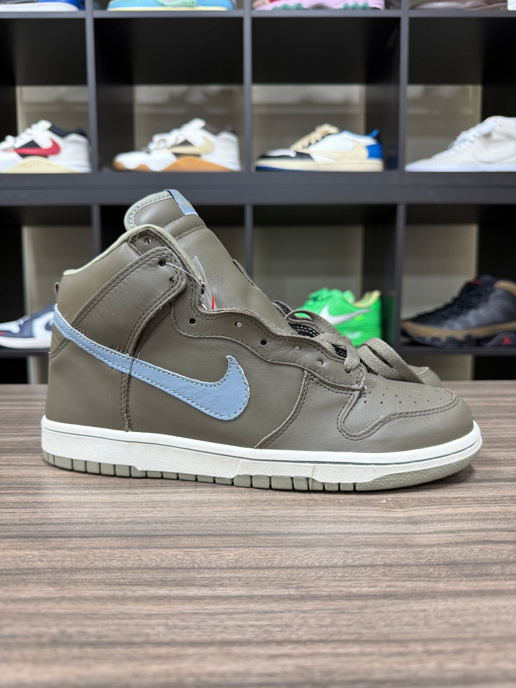2003 Nike Dunk High Hi Grey Dark Smoke Olive Sz 10.5/W12