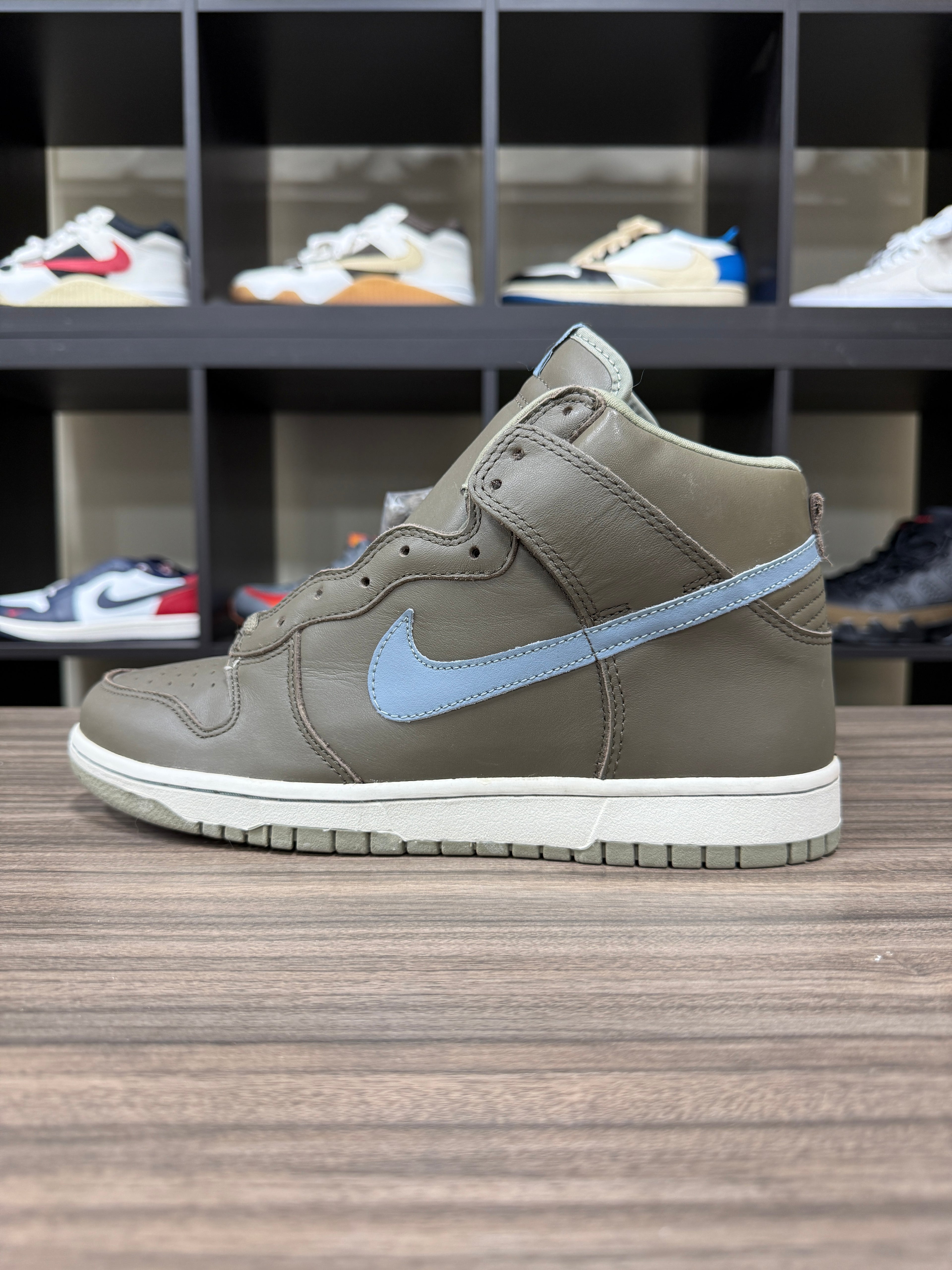 2003 Nike Dunk High Hi Grey Dark Smoke Olive Sz 10.5/W12