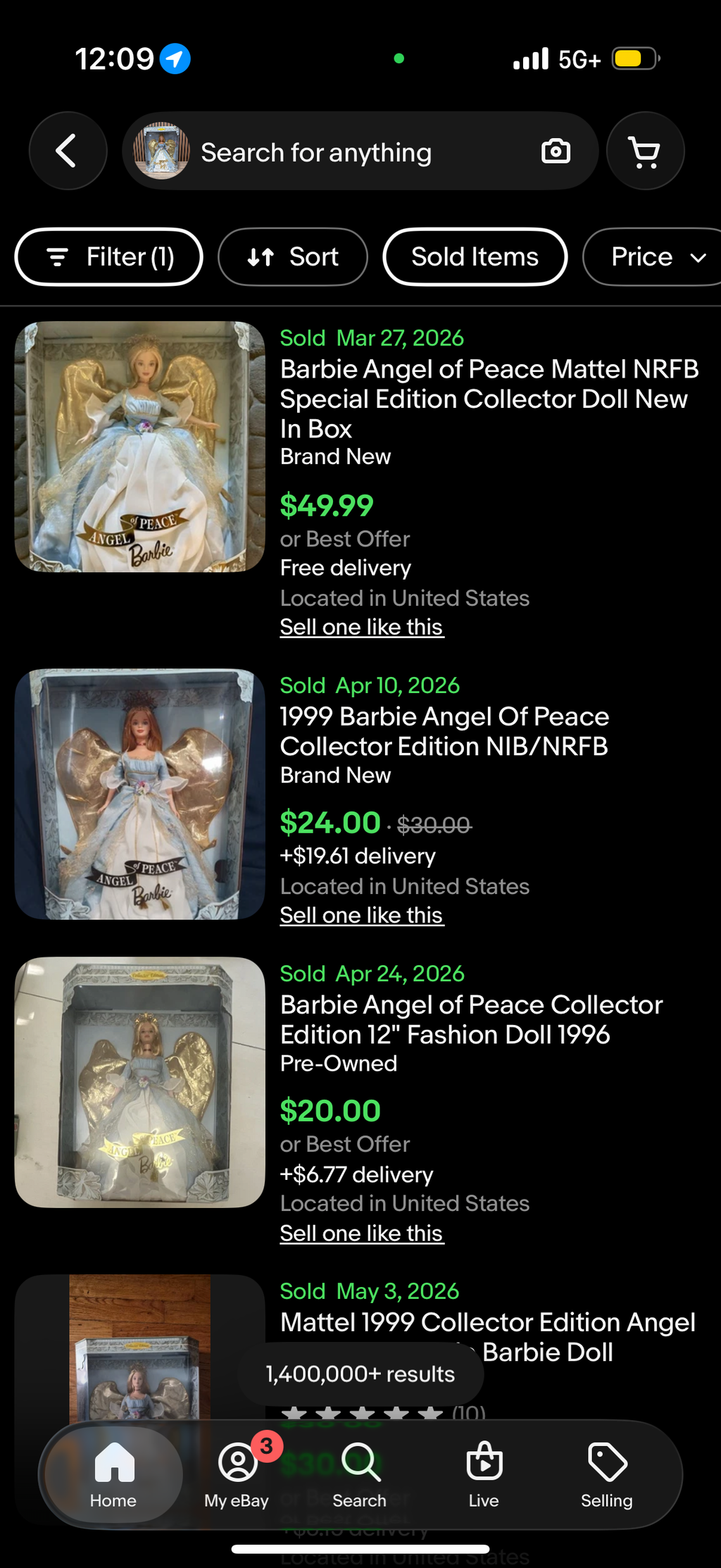 1999 Collector Edition ANGEL OF PEACE Strawberry Blonde Vintage Barbie