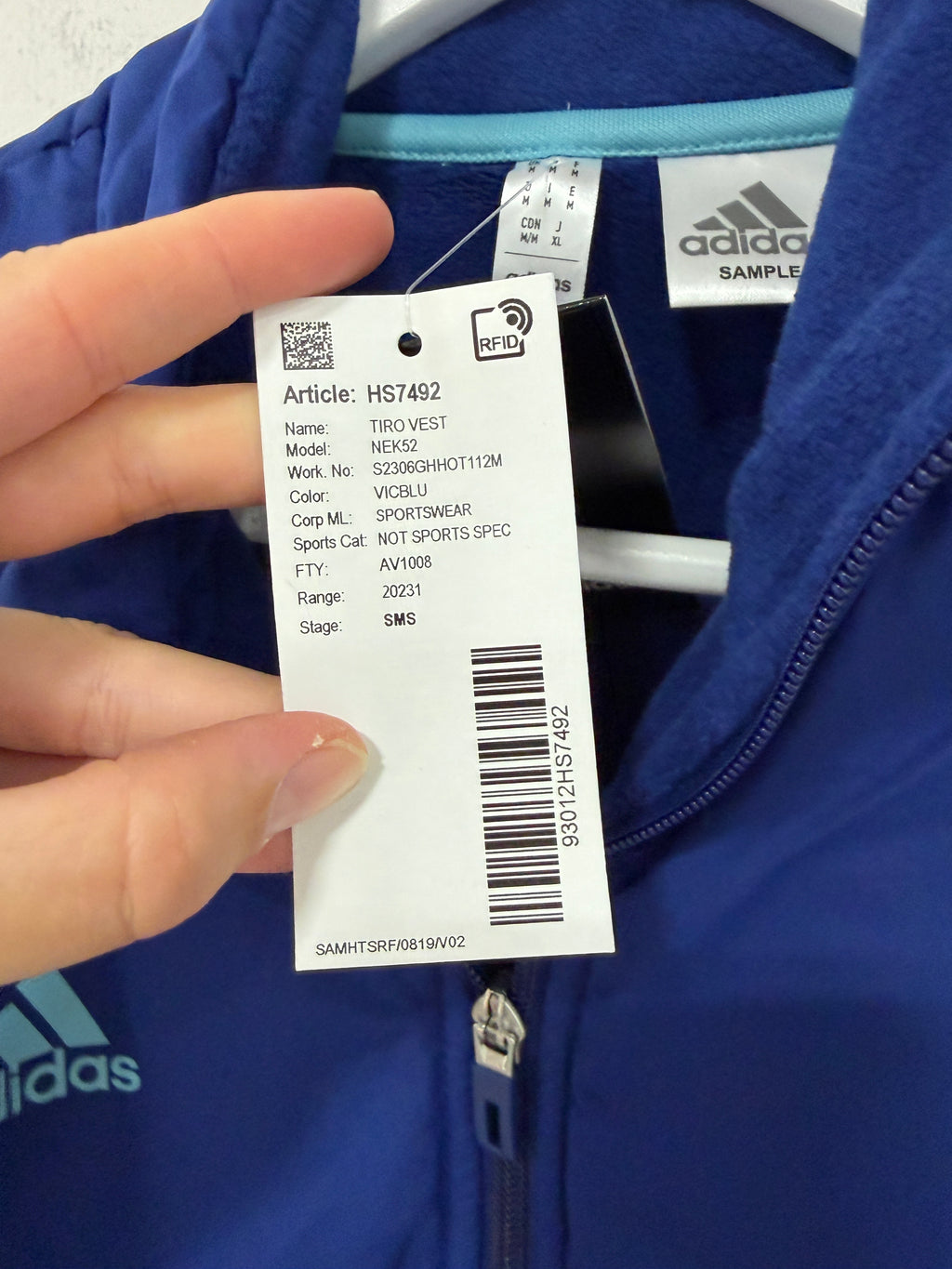 Adidas Tiro Vest Blue Mens Sz Medium