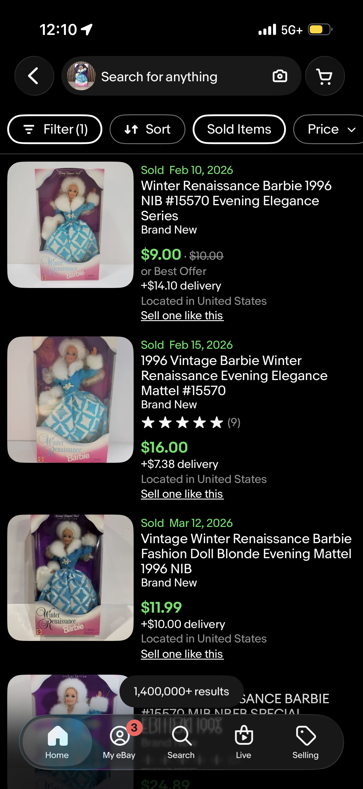 Winter Renaissance Barbie Doll An Evening Elegance Series Special Edition NEW