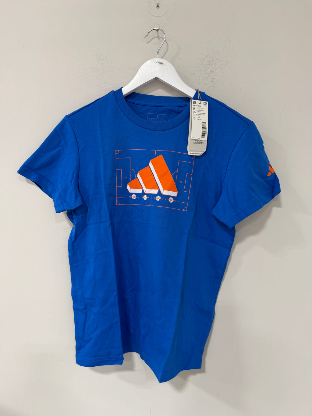 Adidas Kids Soccer Shirt Blue/Orange Sz Small