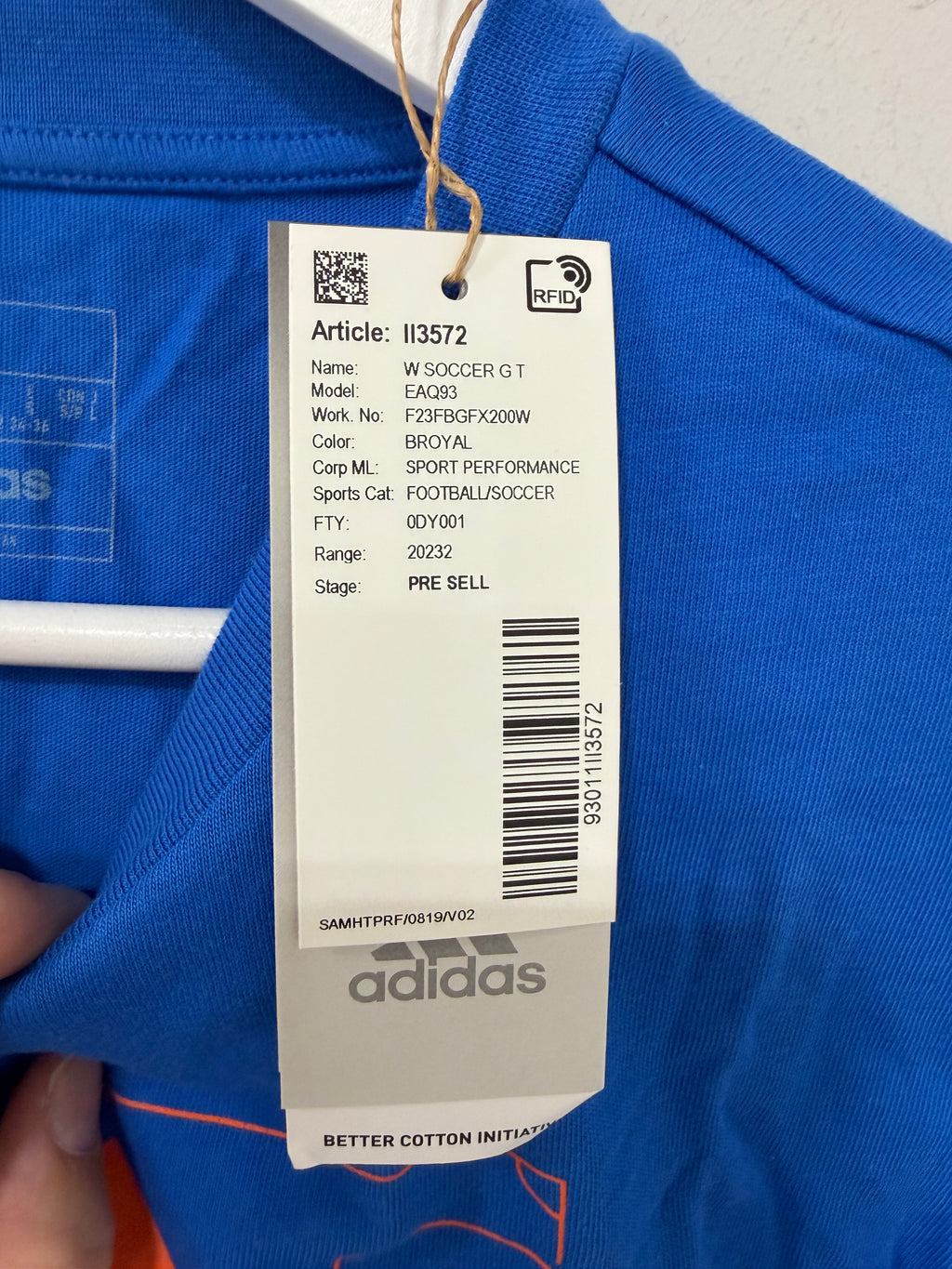 Adidas Kids Soccer Shirt Blue/Orange Sz Small